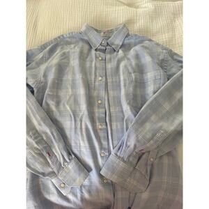 Tommy Bahama Men’s Shirt light Blue /Check Size 16 34-35 Coastal Classic